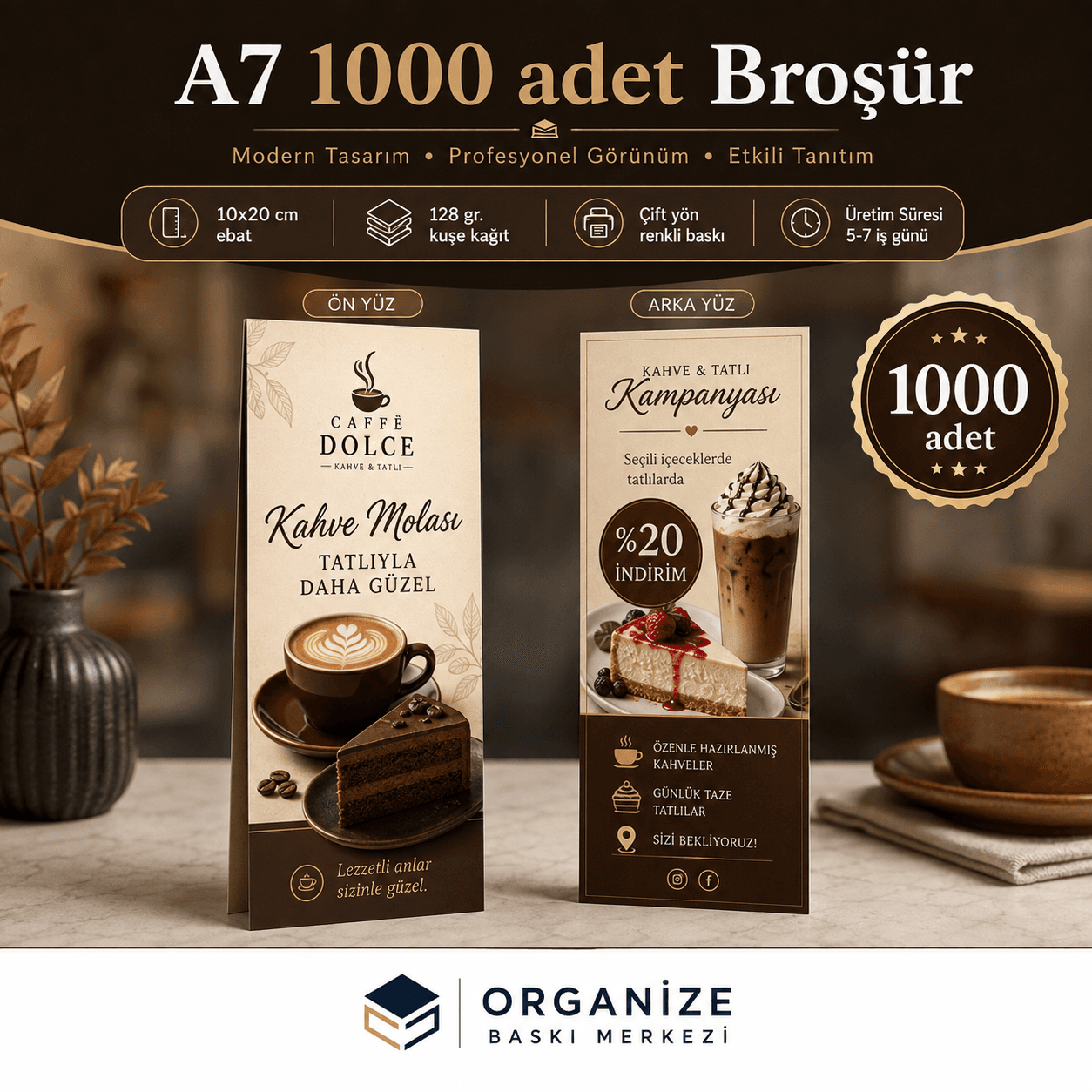 A7 1.000 adet broşür baskı örneği - Organize Baskı Merkezi